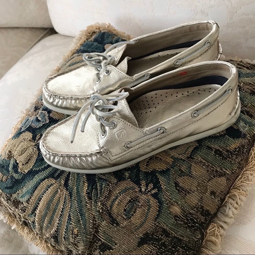Sperry Top-Sider Gold Boat Shoes Flats SZ 8 M - Picture 2 of 8